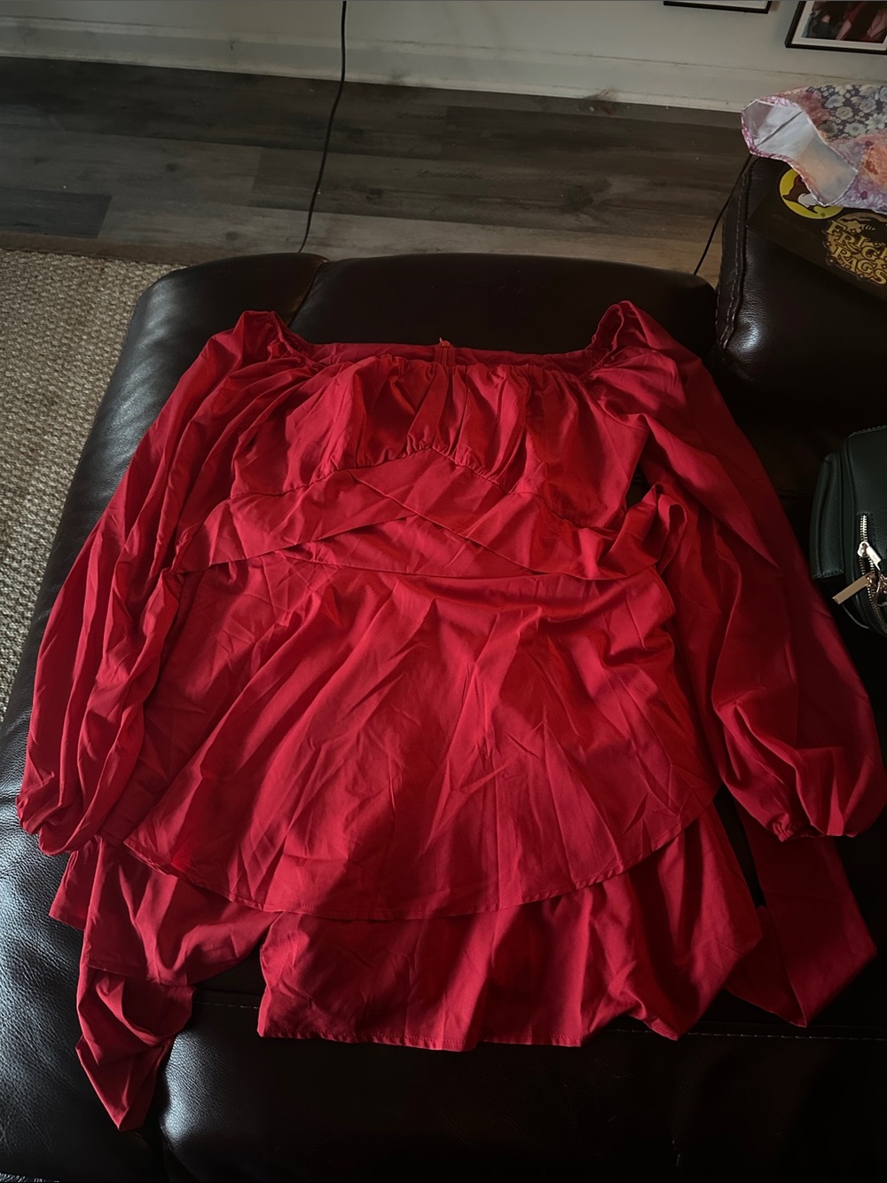 Red Layered Off-Shoulder Romper